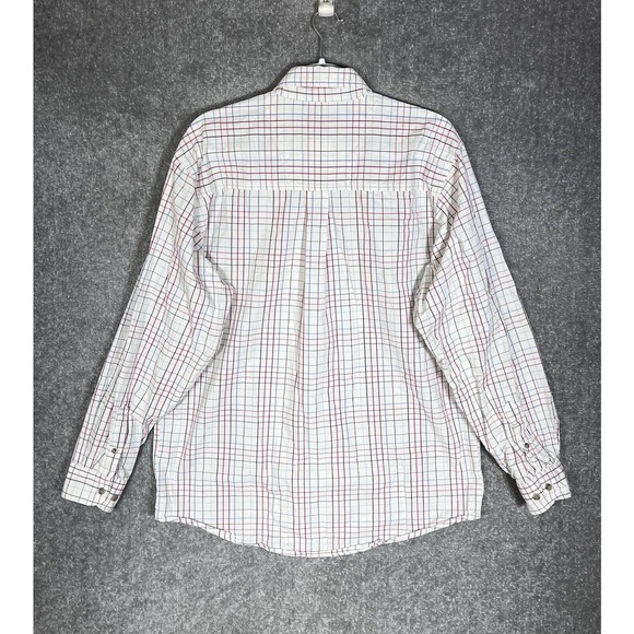 Wrangler Rugged Wear Plaid Long Sleeve Button Up Western Shirt Mens Size Large - Picture 2 of 7